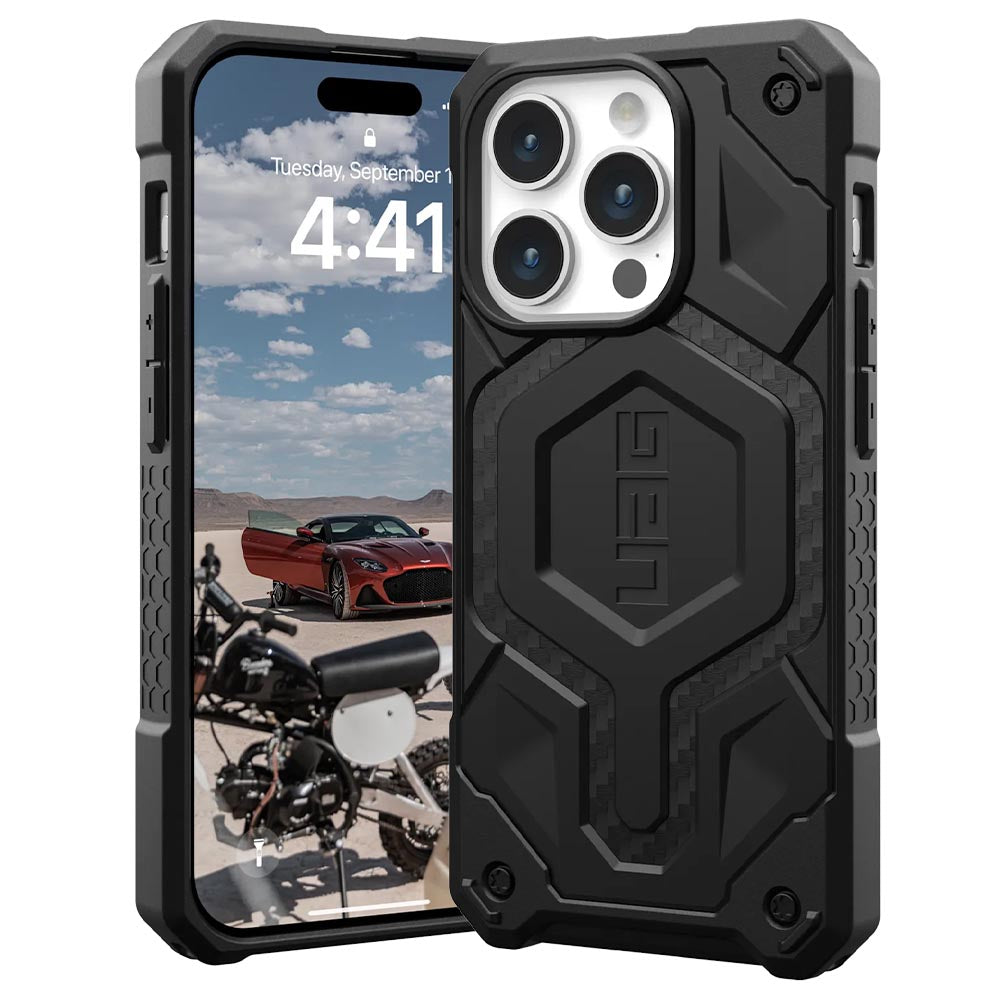 UAG Monarch Pro MagSafe Case (Suits iPhone 15 Pro) - Carbon Fiber