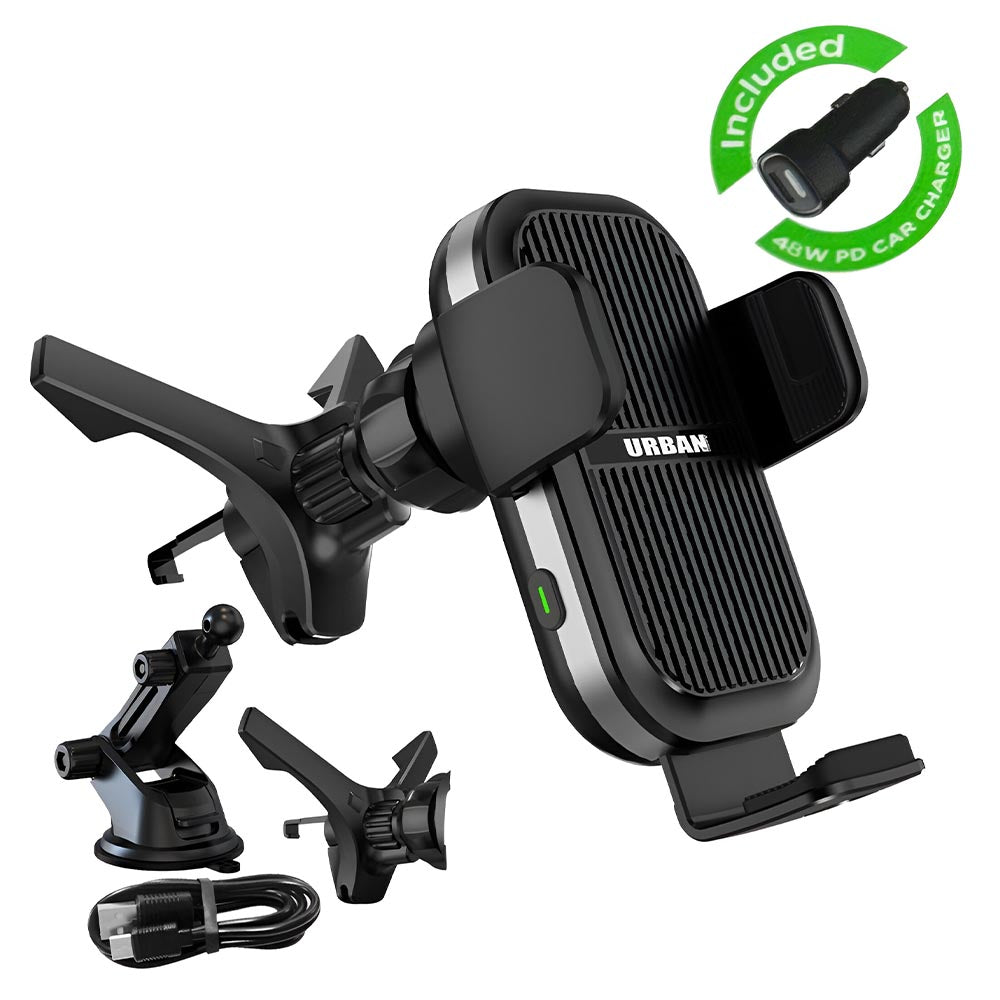Urban Auto15 Pro 48W Wireless Car Phone Holder Charger with Cooling Fan