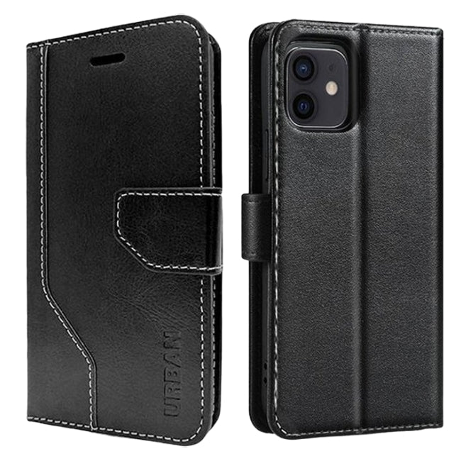 Urban Everyday Folio Wallet Flip Case with Card Slot (Suits iPhone 13 Pro) - Black