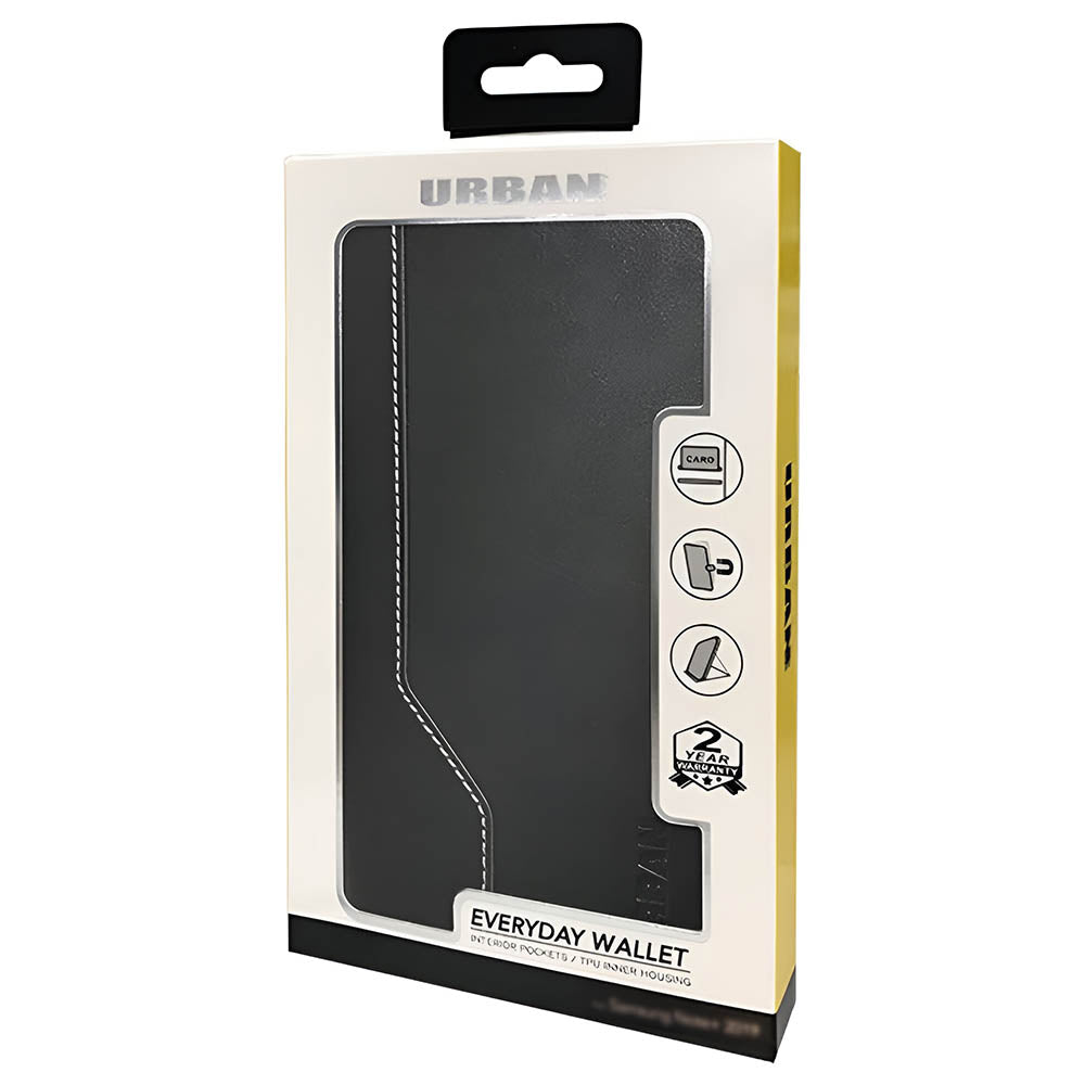 Urban Everyday Wallet Folio Case (Suits iPhone 12 Pro Max) - Black