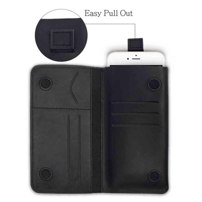 Urban Universal All-in-1 Wallet Case with Card Slots (Suits 4.7-inch Mobile Phones) - Black