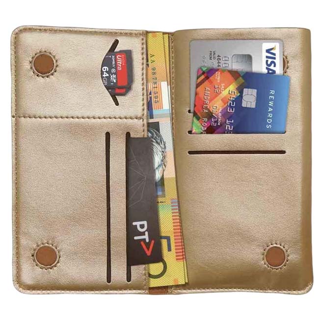 Urban Universal All-in-1 Wallet Case with Card Slots (Suits 4.7-inch Mobile Phones) - Gold