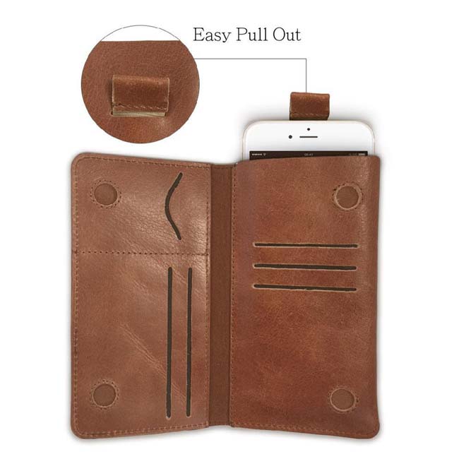 Urban Universal All-in-1 Wallet Case with Card Slots (Suits 4.7-inch Mobile Phones) - Tan