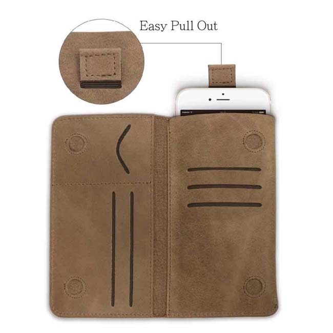 Urban Universal All-in-1 Wallet Case with Card Slots (Suits 4.7-inch Mobile Phones) - Fawn