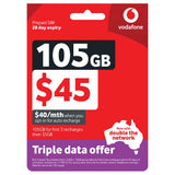 Vodafone $45 Prepaid Starter Pack Simcard