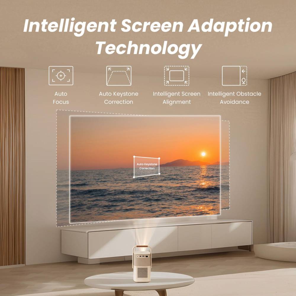 Yaber T2 Portable Projector [Sound by JBL & Built-in Battery, 1080P FHD]