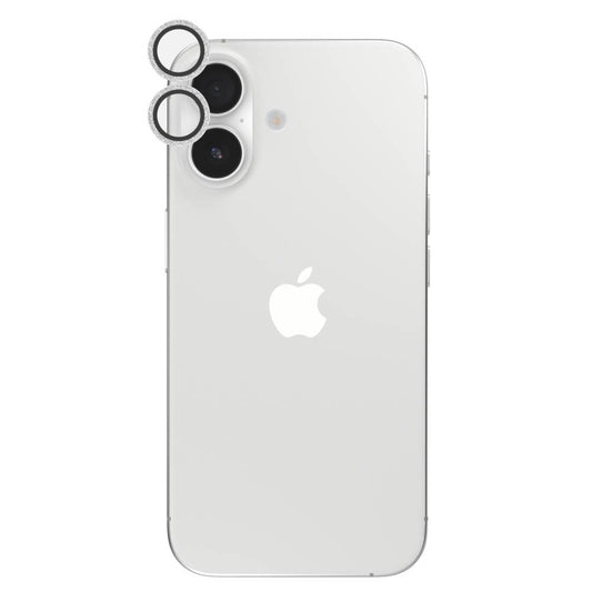 ZAGG Luxury Camera Rings Silver Glitter (Suits iPhone 16/ 16 Plus) - Silver