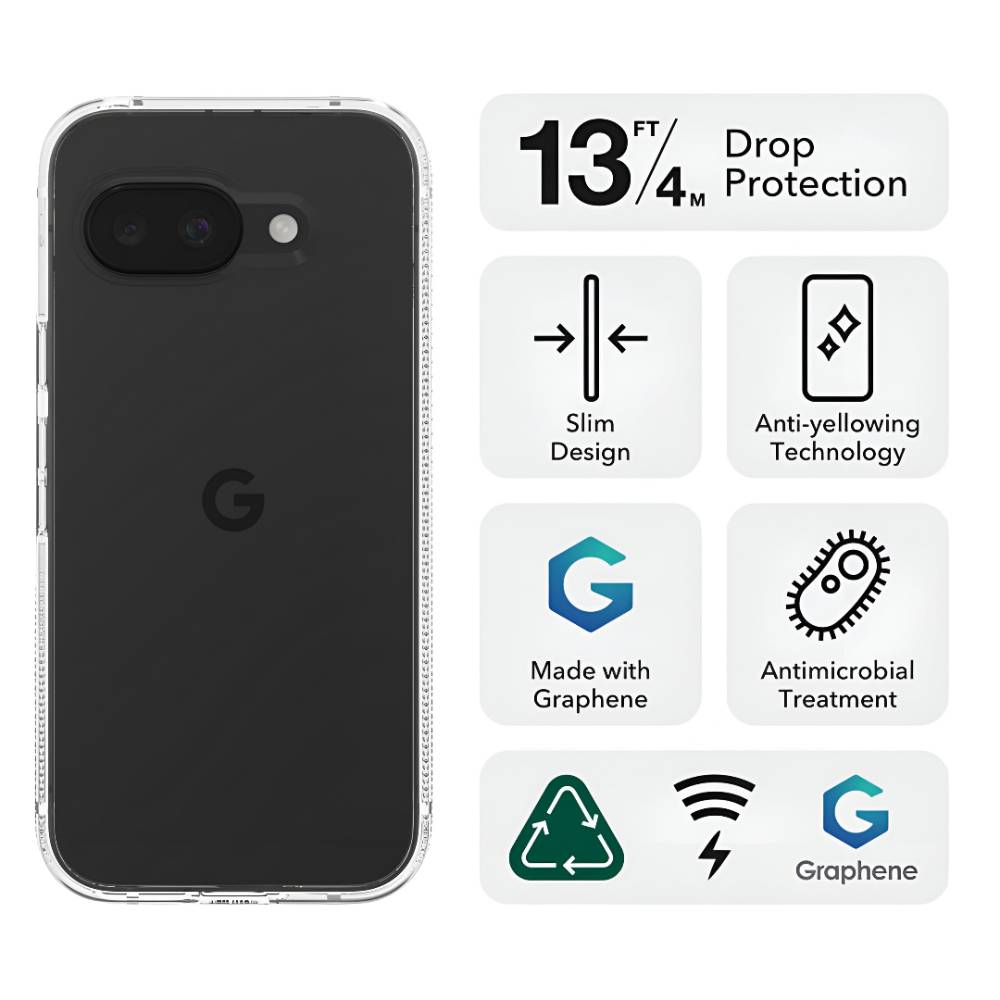 ZAGG Crystal Palace Case & Glass Elite Bundle (Suits Google Pixel 9A) - Clear