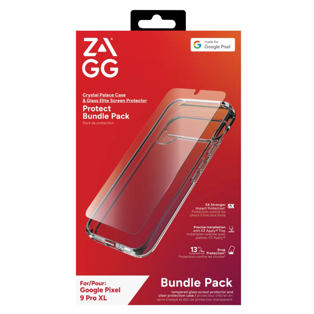 ZAGG Crystal Palace Case & Glass Elite Bundle (Suits Google Pixel 9 Pro XL) - Clear