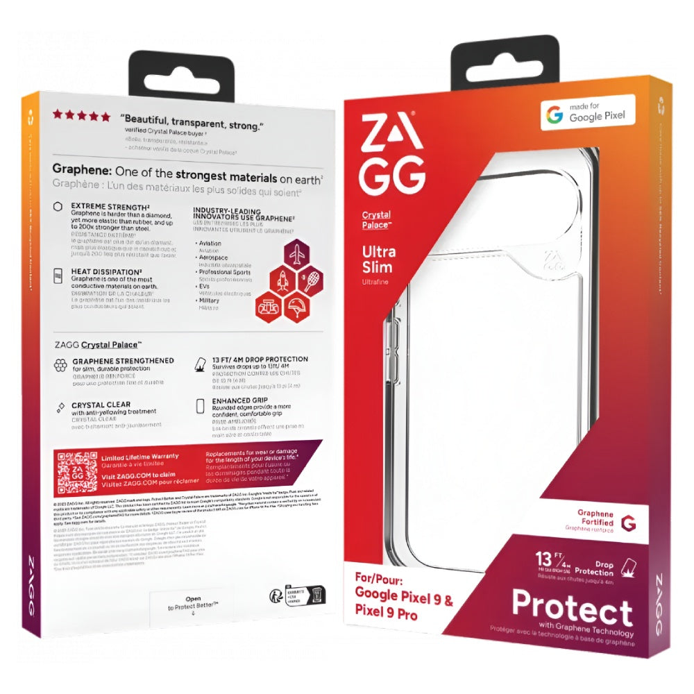 ZAGG Crystal Palace Case (Suits Google Pixel 9/ 9 Pro) - Clear