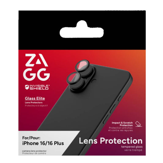 ZAGG Glass Elite Premium Camera Lens Protector (Suits iPhone 16/ 16 Plus) - Black