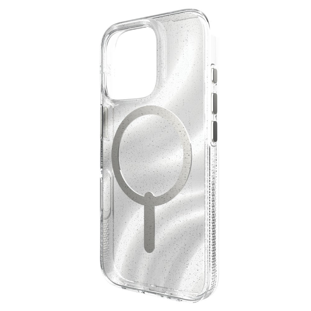 ZAGG Milan Snap MagSafe Case (Suits iPhone 16 Pro) - White Swirl Glitter