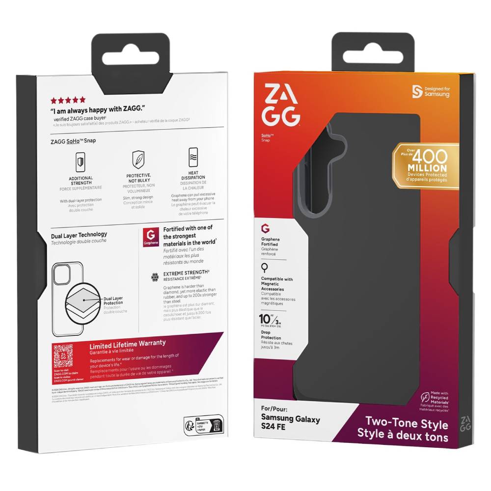 ZAGG SoHo Snap Magnetic Case (Suits Galaxy S24 FE) - Black