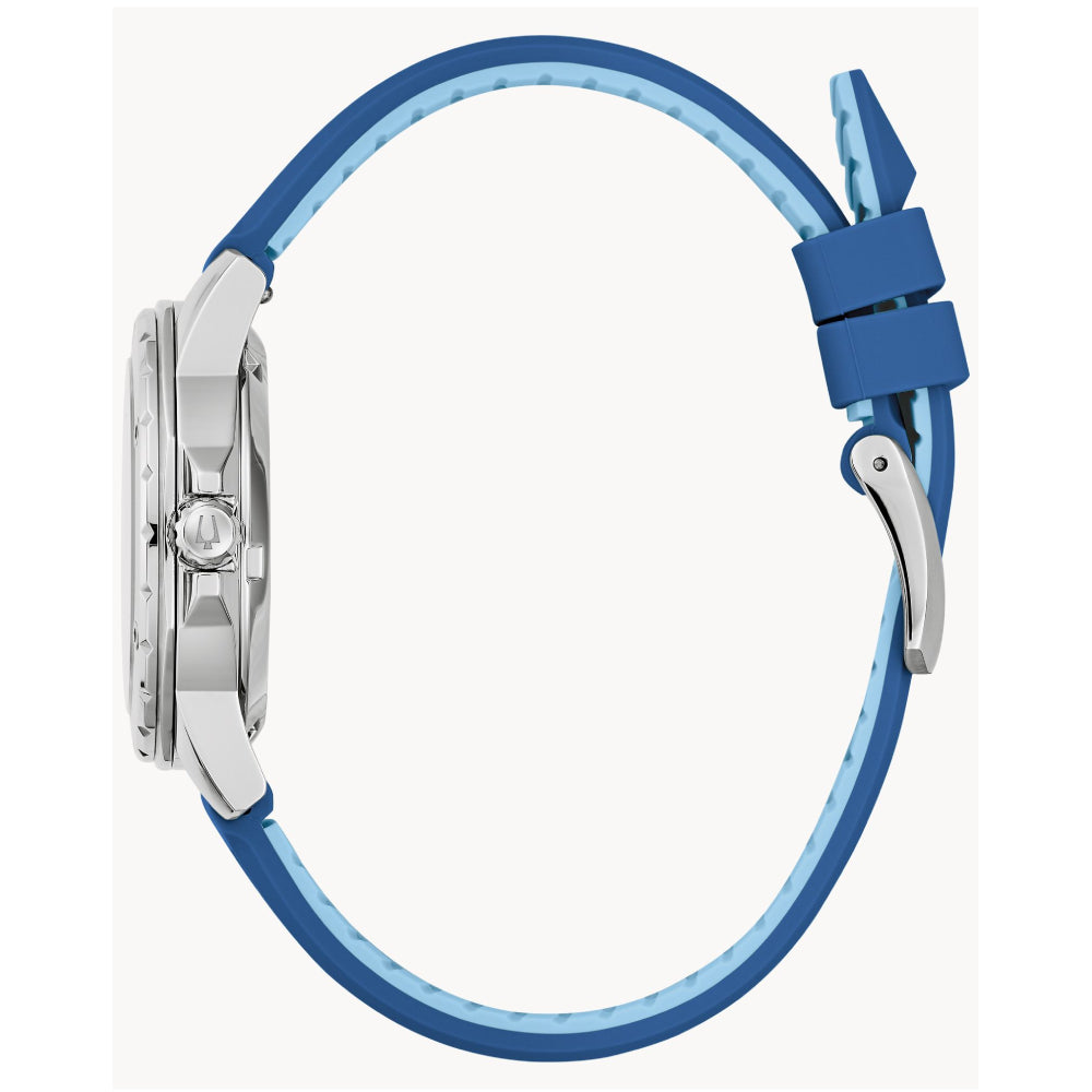 Bulova Marine Star Automatic Skeleton Blue Silicon Women's Watch (96L324)