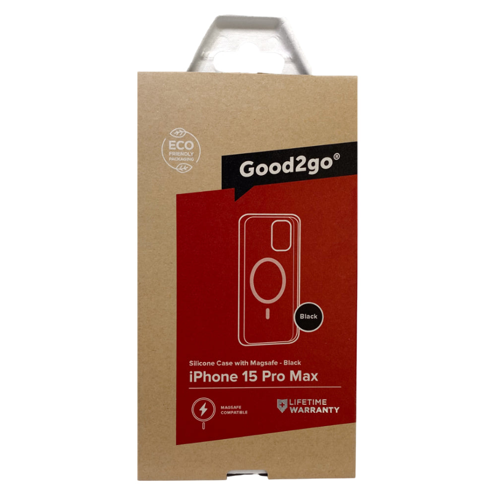 Good 2 Go Silicone Liquid MagSafe Case (Suits iPhone 15 Pro Max) - Black