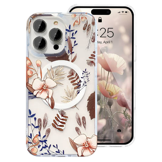 Soka Flower MagSafe Case (Suits iPhone 15 Pro Max) - Brown Flower
