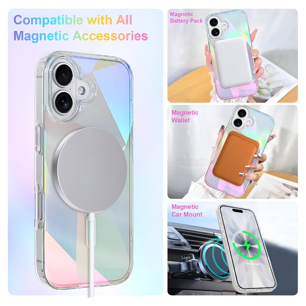 Soka Holographic MagSafe Case (Suits iPhone 17) - Iridescent