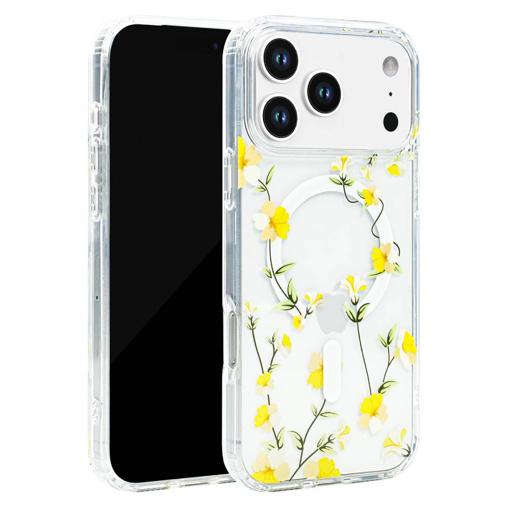 Soka Flower MagSafe Case (Suits IPhone 17 Pro) - Yellow Flower