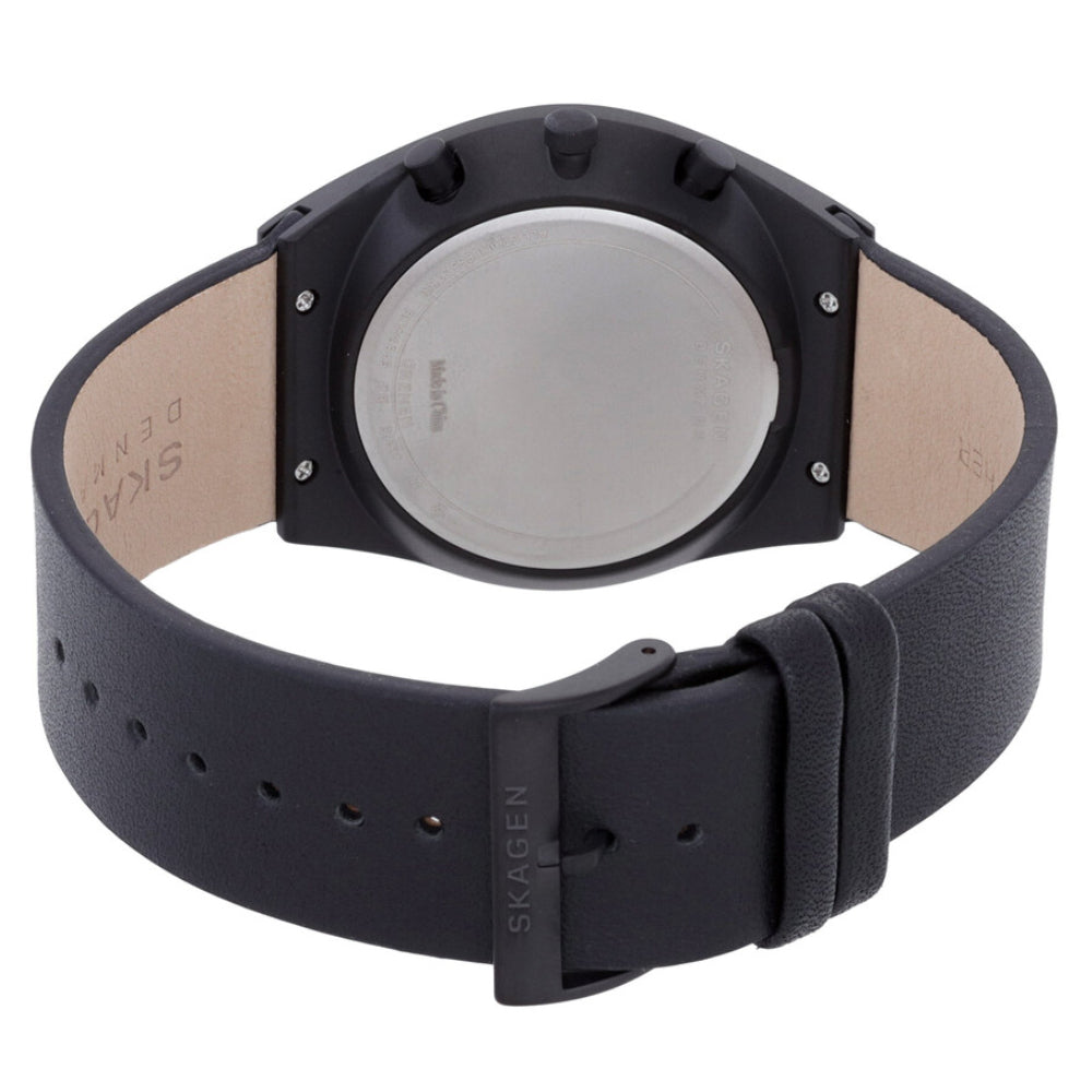 Skagen Grenen Chronograph Midnight Leather Men's Watch (SKW6843)
