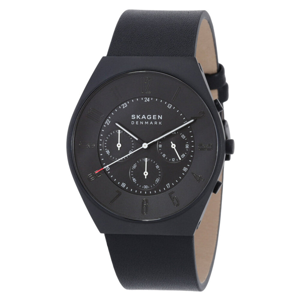 Skagen Grenen Chronograph Midnight Leather Men's Watch (SKW6843)