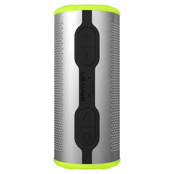 Braven Stryde 360 Degree Sound Bluetooth Speaker - Silver/Green