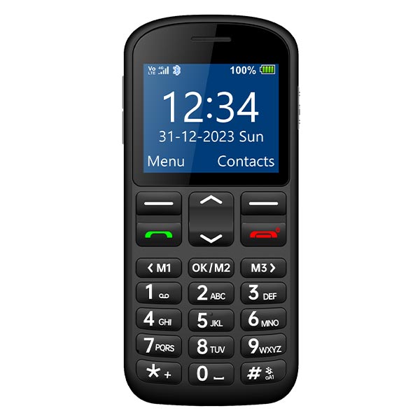 Opel Mobile Bigbutton M 4G (2.2-inch, Keypad, SOS Button) - Black - Pop Phones, Australia