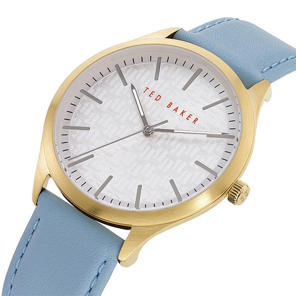 Ted Baker Manhatt Chalk Blue Leather Strap Watch (BKPMHF904)