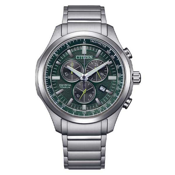 Citizen Eco-Drive Green Dial Titanium Men's Watch (AT2530-85X)