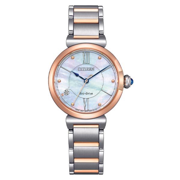 Citizen L Eco-Drive Mother of Pearl Stainless Steel Women's Watch (EM1074-82D)